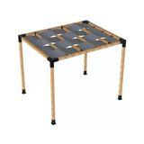 İahşap Pergola Braket Seti 4 Ana Direkli Dalgalı Gölgelikli Üst Izgaralı