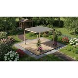 İahşap Pergola Braket Seti 4 Ana Direkli Üstü Izgaralı Eğimli Gölgelikli Pergola | Ebat-2.4 X 3 Metre (Yükseklik 250 Cm)