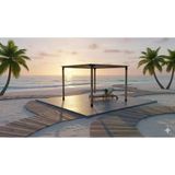 İahşap Pergola Braket Seti 4 Ana Direkli Üstü Izgaralı Eğimli Trapez Sac | Ebat-3 X 3.2 Metre (Yükseklik 250 Cm)