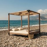 Iahşap Pergola - Dalgalı Brandalı Plaj & Bahçe Gölgeliği - Demonte Kendin Yap Seti (3x3 Metre) - Kare - 1