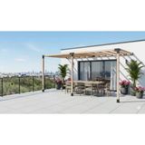 İahşap Sundurma Pergola Braket Seti 3 Ana Direkli Üstü Izgaralı Eğimli Sundurma