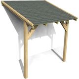 Iahşap Veranda Ahşap Pergole Sundurma Gölgelik Çatı Membran Çardak Kamelya P13 - 2x2,4 Metre - Yükseklik 2,4 Metre