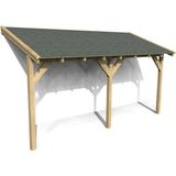Iahşap Veranda Ahşap Pergole Sundurma Gölgelik Çatı Membran Çardak Kamelya P13 - 2x4,8 Metre - Yükseklik 2,4 Metre