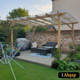 İahşap Veranda Ahşap Pergole Veranda Kamelya P2 | Ebat-3X3 Metre | Trapez-Yok