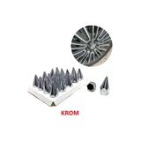 İb Global Sivri Mermi Bijon Kapağı 20 Li Set Krom Kapmala 19 Mm