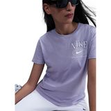 IB2447-533 W NSW CLUB SS TEE CC Mor Yuvarlak Düz Kadın T-Shirt