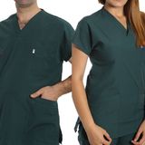 İba Medikal Avcı Yeşil Likralı Scrubs Hemşire Forması Doktor Nöbet Üniforması - 3XL - Avcı Yeşili
