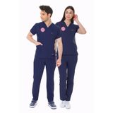 İBA MEDİKAL LACİVERT HEMŞİRE FORMASI LİKRALI SCRUBS TAKIM (PATRIOT BLUE)
