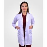 İbamed Kadın Klasik Yaka Beyaz Doktor Hemşire Öğretmen Vizit Önlük - XL