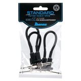 IBANEZ SI serisi (standart) enstrüman kablosu - 2 açılı fiş 3 parçalı set Patch kablosu - jak - jak - siyah - 0,15 m / 0,5 ft (SI05P3)