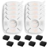 ibboke Premium Pet Çeşmesi Filtre Seti, 8'li Paket Yedek Filtre ve 8'li Paket Filtrasyon Sistemi Yedek Ön Filtre Süngerleri Veken 94oz ve 70oz Otomatik Pet Çeşmesi Kedi ve Köpek Su Çeşmesi için