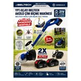 İBELTECH 2100V Akülü Çim Biçme Makinesi Tırpan X2 10 Pilli 21V Bataryalı 4 Aksesuar Hediyeli Şarjlı Ot Kesme