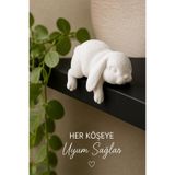 İBERİALHOME Floppy Bunny Dekoratif Tavşan Biblo | Uyuyan Tavşan Heykeli | Modern Hayvan Figürlü Dekoratif Obje | Masa Üstü Ev Dekorasyonu | Raf Biblosu