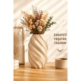 İBERİALHOME Helix Dekoratif Vazo | Modern Çiçek Vazosu Ve Saksısı | Salon, Konsol ve Masa Üstü Ev Ve Ofis Dekoru