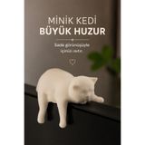İBERİALHOME Kedi Figürlü Dekoratif Obje Biblo | Minimal Uyuyan Kedi Heykeli | Modern Ev Dekorasyonu