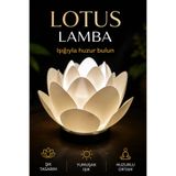 İBERİALHOME Lotus Dekoratif Led Obje | LED Mumluk Biblo | Modern Ev Dekorasyonu | Salon ve Masa Üstü Aksesuarı