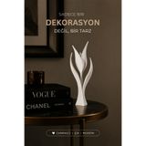 İBERİALHOME Mini Lale Dekoratif Obje Biblo | Minimal Lale Heykeli | Modern Masa Üstü Dekoru | Küçük Dekoratif Biblo | Salon Ofis Raf Dekorasyonu