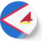 İberk 24 Adet - 7 cm Sticker Etiket - Vektörel Ülke Bayraklı American Samoa Amerikan Samoası Bayrağı