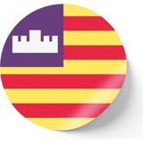 İberk 24 Adet - 7 cm Sticker Etiket - Vektörel Ülke Bayraklı Balearic Islands Balear Adaları Bayrağı