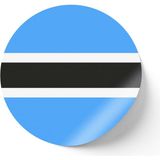 İberk 24 Adet - 7 cm Sticker Etiket - Vektörel Ülke Bayraklı Botswana Botsvana Bayrağı