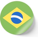 İberk 24 Adet - 7 cm Sticker Etiket - Vektörel Ülke Bayraklı Brazil Brezilya Bayrağı