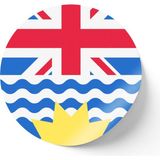 İberk 24 Adet - 7 cm Sticker Etiket - Vektörel Ülke Bayraklı British Columbia Britanya Kolumbiyası Bayrağı