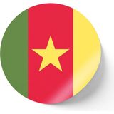 İberk 24 Adet - 7 cm Sticker Etiket - Vektörel Ülke Bayraklı Cameroon Kamerun Bayrağı