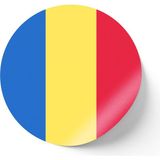 İberk 24 Adet - 7 cm Sticker Etiket - Vektörel Ülke Bayraklı Chad Çad Bayrağı