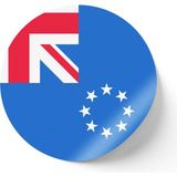 İberk 24 Adet - 7 cm Sticker Etiket - Vektörel Ülke Bayraklı Cook Islands Cook Adaları Bayrağı