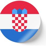 İberk 24 Adet - 7 cm Sticker Etiket - Vektörel Ülke Bayraklı Croatia Hırvatistan Hırvat Bayrağı