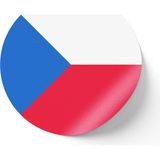 İberk 24 Adet - 7 cm Sticker Etiket - Vektörel Ülke Bayraklı Czech Republic Çekya Çek Bayrağı