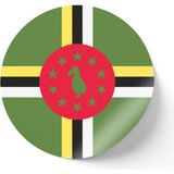 İberk 24 Adet - 7 cm Sticker Etiket - Vektörel Ülke Bayraklı Dominica Dominika Bayrağı