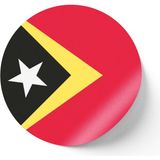 İberk 24 Adet - 7 cm Sticker Etiket - Vektörel Ülke Bayraklı East Timor Doğu Timor Bayrağı