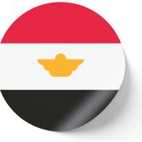 İberk 24 Adet - 7 cm Sticker Etiket - Vektörel Ülke Bayraklı Egypt Mısır Bayrağı