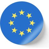 İberk 24 Adet - 7 cm Sticker Etiket - Vektörel Ülke Bayraklı European Union Avrupa Birliği Bayrağı