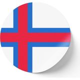 İberk 24 Adet - 7 cm Sticker Etiket - Vektörel Ülke Bayraklı Faroe Islands Faroe Adaları Bayrağı