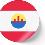 İberk 24 Adet - 7 cm Sticker Etiket - Vektörel Ülke Bayraklı French Polynesia Fransız Polinezyası Bayrağı