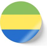 İberk 24 Adet - 7 cm Sticker Etiket - Vektörel Ülke Bayraklı Gabon Bayrağı