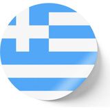 İberk 24 Adet - 7 cm Sticker Etiket - Vektörel Ülke Bayraklı Greece Yunanistan Yunan Bayrağı