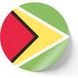 İberk 24 Adet - 7 cm Sticker Etiket - Vektörel Ülke Bayraklı Guyana Bayrağı