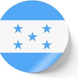 İberk 24 Adet - 7 cm Sticker Etiket - Vektörel Ülke Bayraklı Honduras Bayrağı