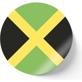 İberk 24 Adet - 7 cm Sticker Etiket - Vektörel Ülke Bayraklı Jamaica Jamaika Bayrağı