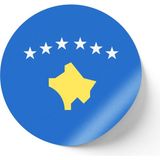 İberk 24 Adet - 7 cm Sticker Etiket - Vektörel Ülke Bayraklı Kosovo Kosova Bayrağı