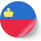 İberk 24 Adet - 7 cm Sticker Etiket - Vektörel Ülke Bayraklı Liechtenstein Lihtenştayn Bayrağı