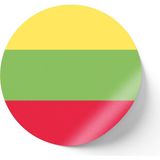 İberk 24 Adet - 7 cm Sticker Etiket - Vektörel Ülke Bayraklı Lithuania Litvanya Bayrağı