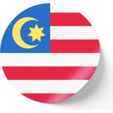İberk 24 Adet - 7 cm Sticker Etiket - Vektörel Ülke Bayraklı Malaysia Malezya Bayrağı