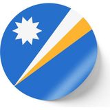 İberk 24 Adet - 7 cm Sticker Etiket - Vektörel Ülke Bayraklı Marshall Island Marshall Adaları Bayrağı