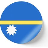İberk 24 Adet - 7 cm Sticker Etiket - Vektörel Ülke Bayraklı Nauru Bayrağı