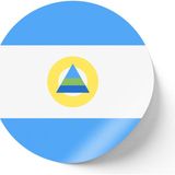 İberk 24 Adet - 7 cm Sticker Etiket - Vektörel Ülke Bayraklı Nicaragua Nikaragua Bayrağı