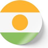 İberk 24 Adet - 7 cm Sticker Etiket - Vektörel Ülke Bayraklı Niger Nijer Bayrağı